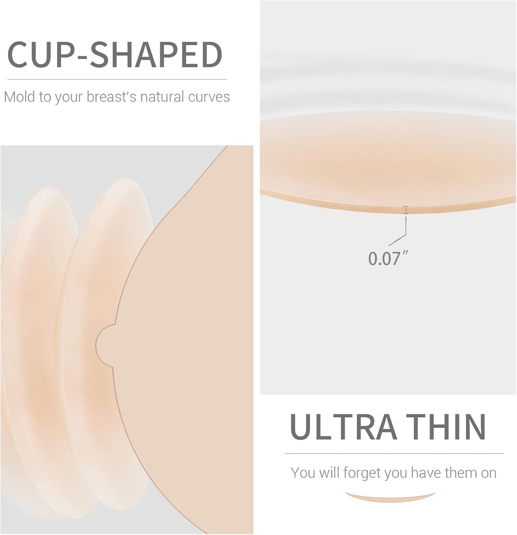 VOCH GALA Premium Nipple Covers. Sticky Bra Alternative. 2 Pairs Crème | Strong Hold and Sweat-Proof. Invisible Under Clothes. Medical-Grade Silicone. 3 Sizes A-DDD+. 3 Shades Available at Amazon Women's Clothing store
