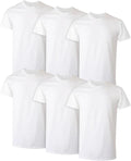 Hanes Mens Cotton. Moisture-wicking Crew Tee Undershirts. Multi-packs. White - 6 Pack. Medium US