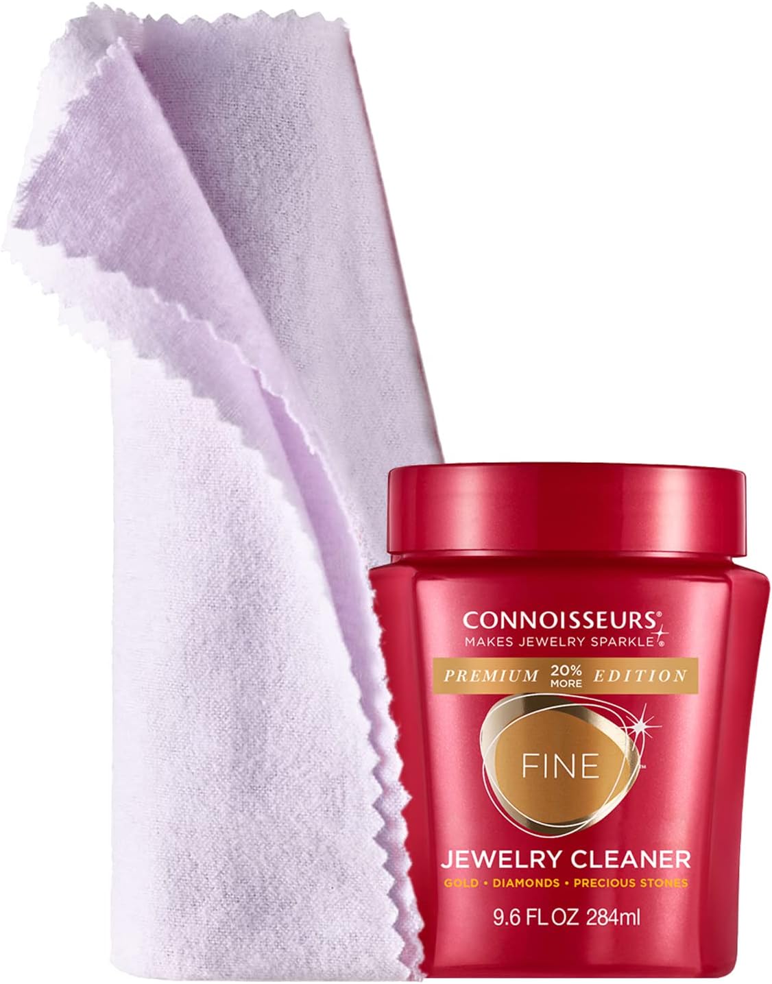 CONNOISSEURS - Fine Jewelry Cleaner Solution - 9.6 fl oz | Premium Edition - For Gold. Diamonds. Platinum. and Gemstones - Restores Brilliance in Seconds