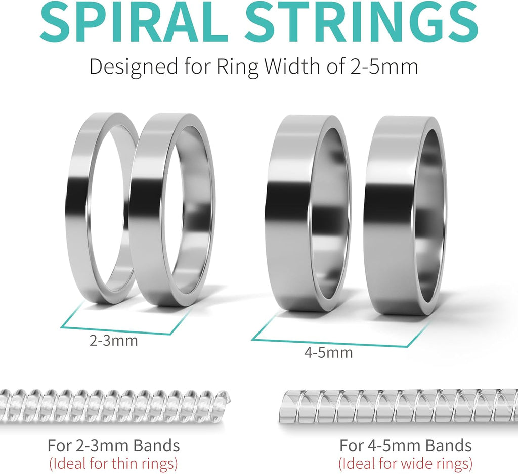 Ottemax Ring Sizers for Loose Rings - 12Pack. 12 Sizes. Ring Guards for Women& Men Loose Rings. Invisible Resizer Design for Spacers & Tighteners. Fits Bands Width to 1mm-8mm