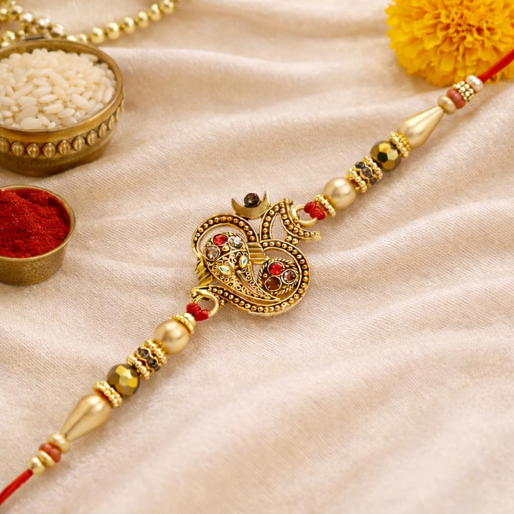 Riddhika Ventures Brother Rakhi with Greeting Card | Rakhi Gifts for Brother. Sister. Bhaiya. Bhabhi for Indian Raksha Bandhan Festival (K15)