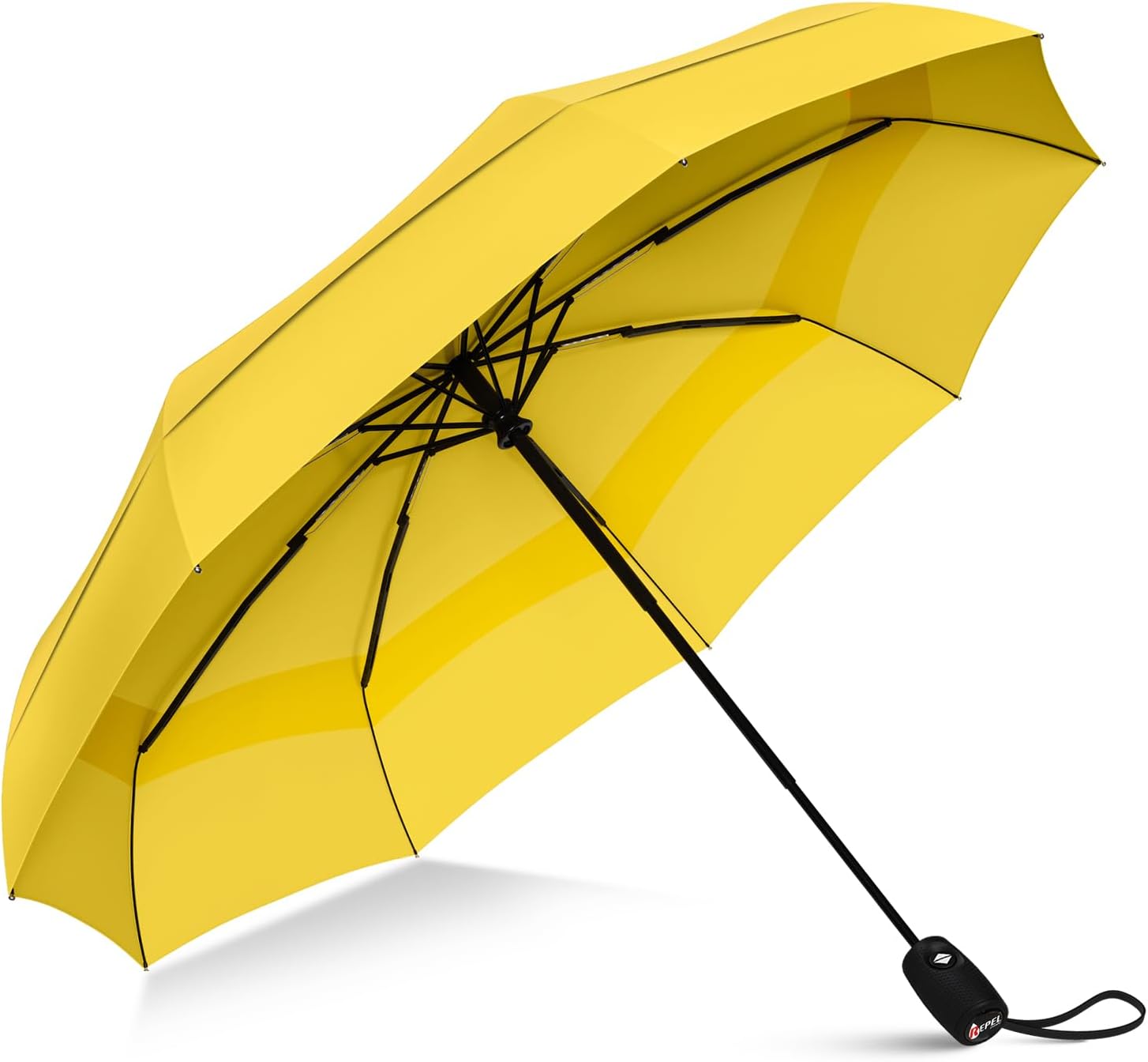Windproof Travel Umbrella - Compact & Withstands Winds up to 100MPH. Strongest Premium Auto Folding Umbrella for Rain and Sun - Durable. Light & Portable for Women & Men. Fits Backpack & Cars