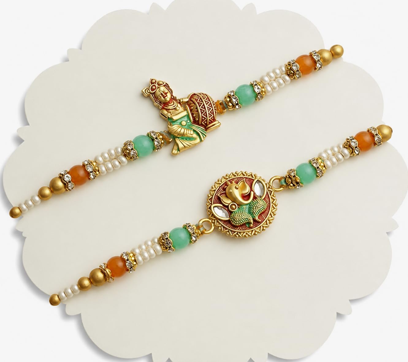 TIED RIBBONS Rakhi for Brother Set of 2 with Gift Set | Set of Rakhi | Roli Tika - Rakshabandhan Bracelet for Brother