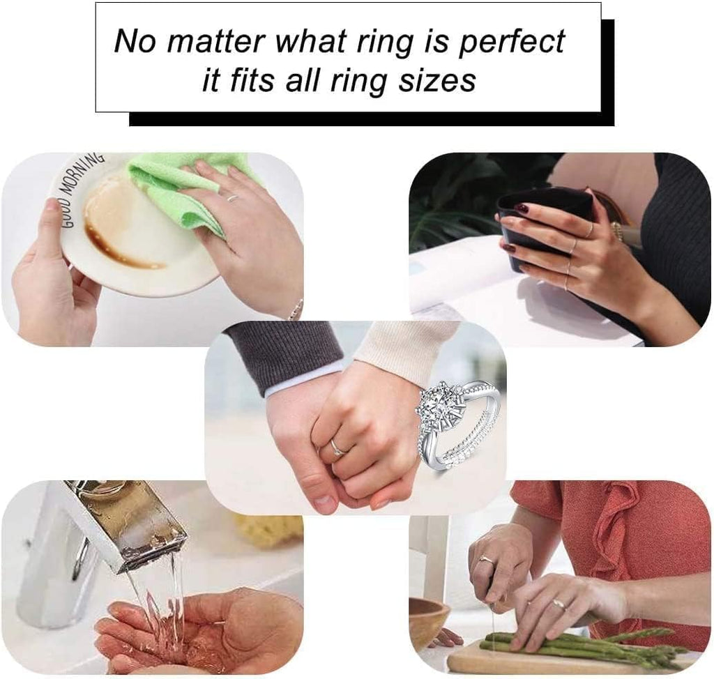 Eiito Ring Sizers for Loose Rings. 6 Sizes Fitter. Reduces Size by 0.5-1.5 | Invisible Ring Size Adjuster Spacers or Tightener. Ring Guards. Resizer Fit Almost Any Rings