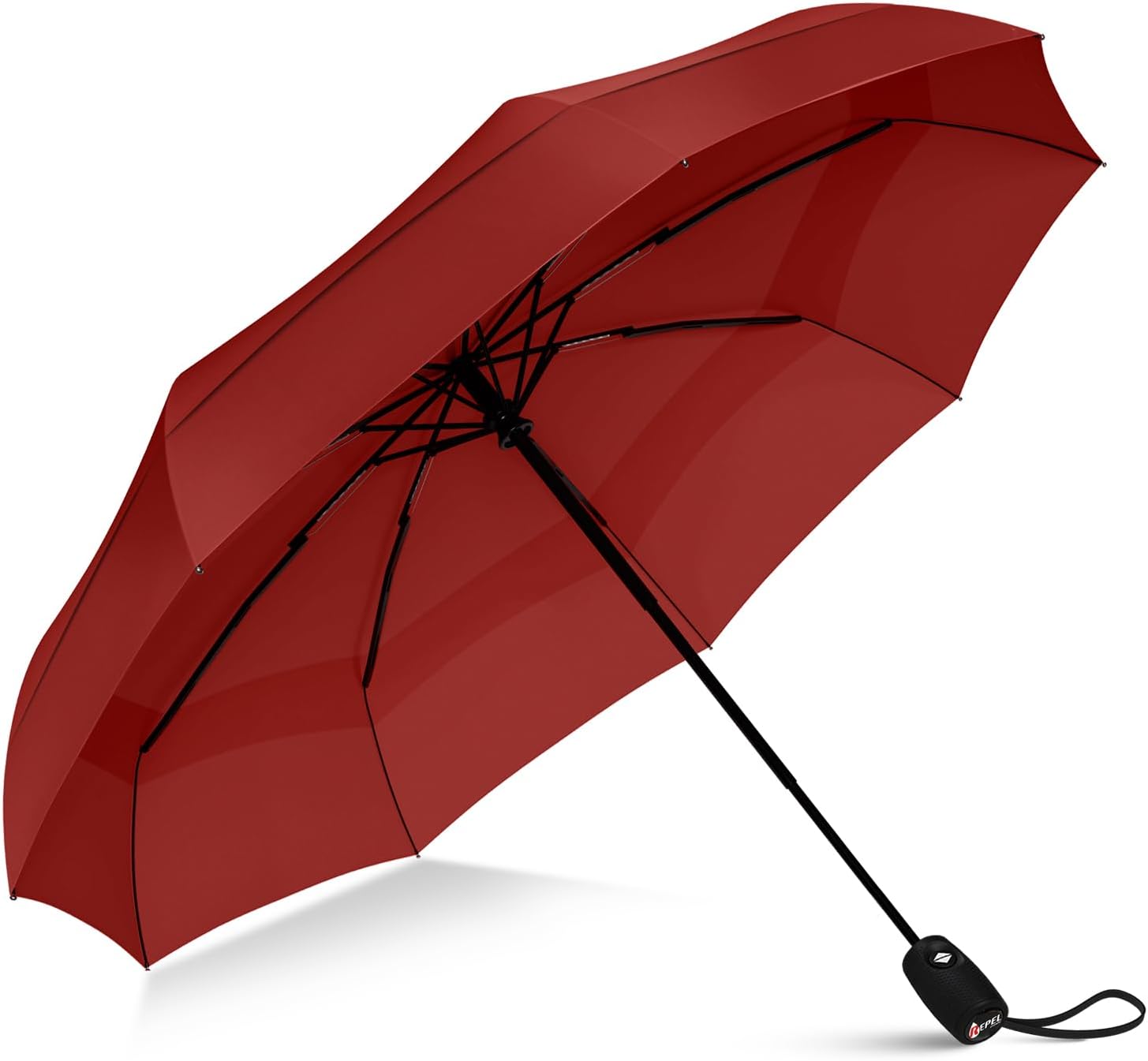 Windproof Travel Umbrella - Compact & Withstands Winds up to 100MPH. Strongest Premium Auto Folding Umbrella for Rain and Sun - Durable. Light & Portable for Women & Men. Fits Backpack & Cars