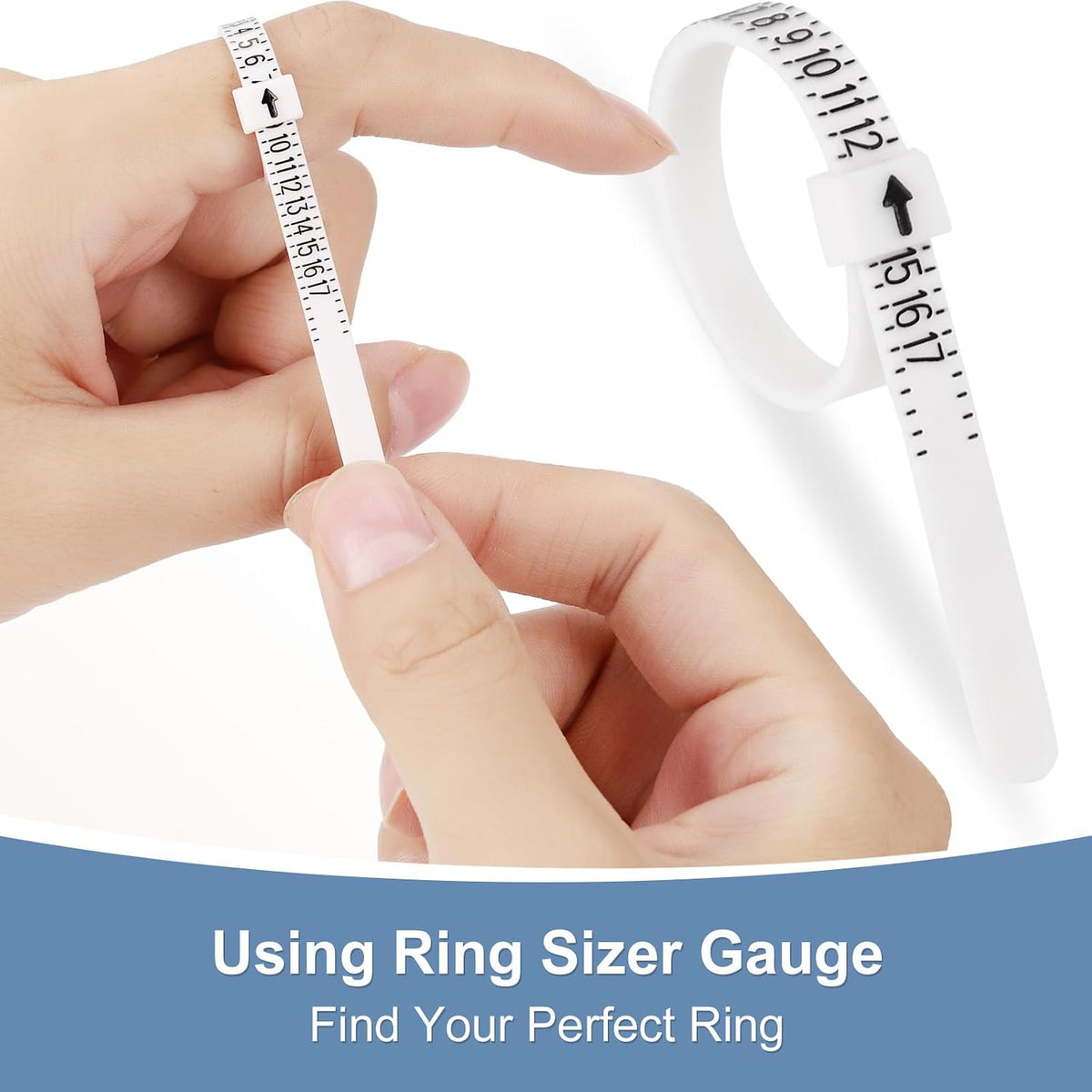 Ring Sizer Measuring Tool Kit Upgraded. 27 PCS Stainless Steel Measuring Ring Tool. US Ring Size 0-13 with Half Size. 2 PCS Reusable Finger Size 1-17 USA Rings Size with Magnified Glass