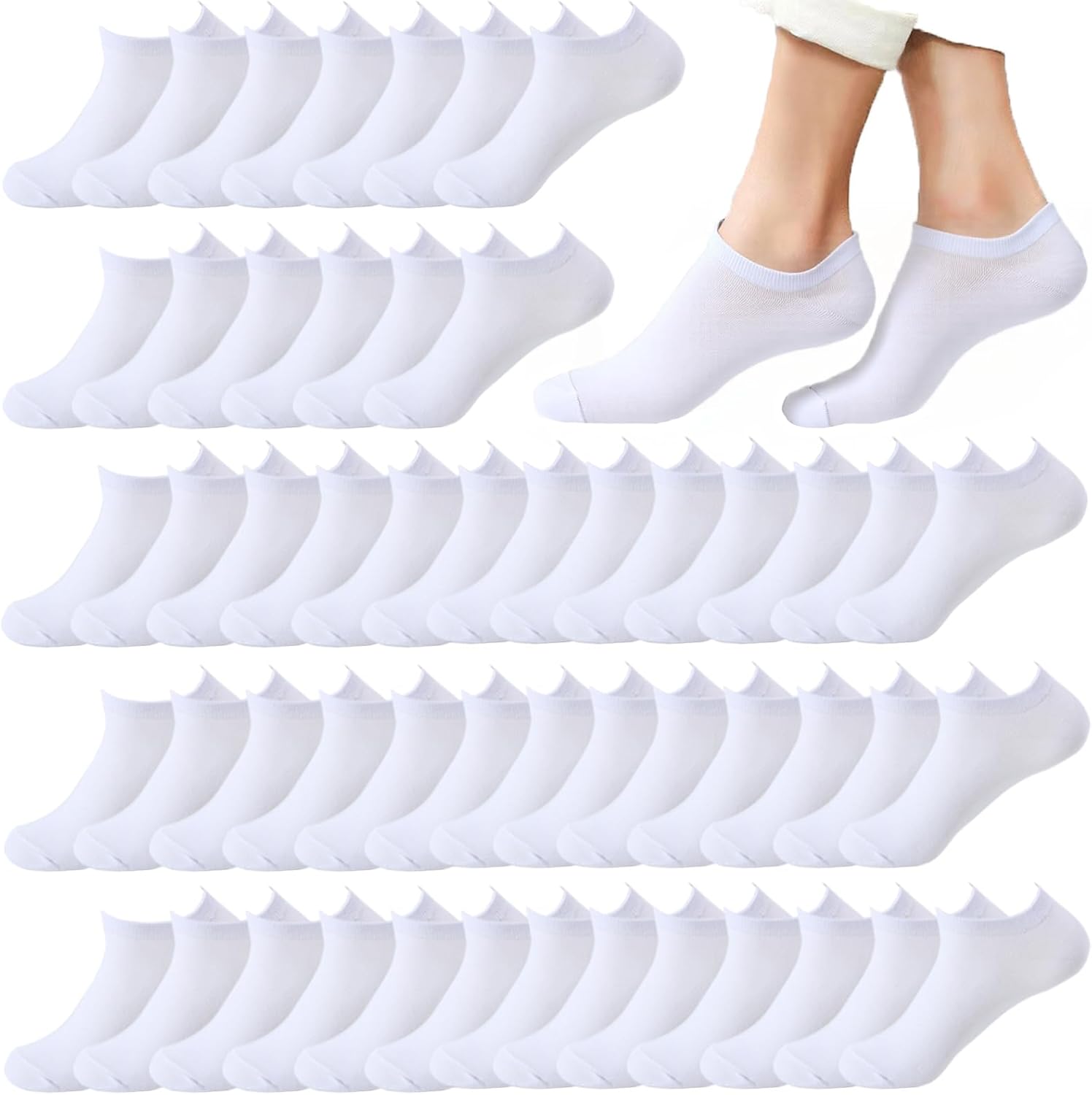 Looknniy 20 Pairs Low Cut Ankle Socks for Women No Show Casual Socks Breathable Athletic Socks Bulk for Sport