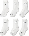 Nike Dri-Fit Performance Basic Crew (Toddler/Little Kid) White 5-7 (10 Toddler-3 Little Kid)