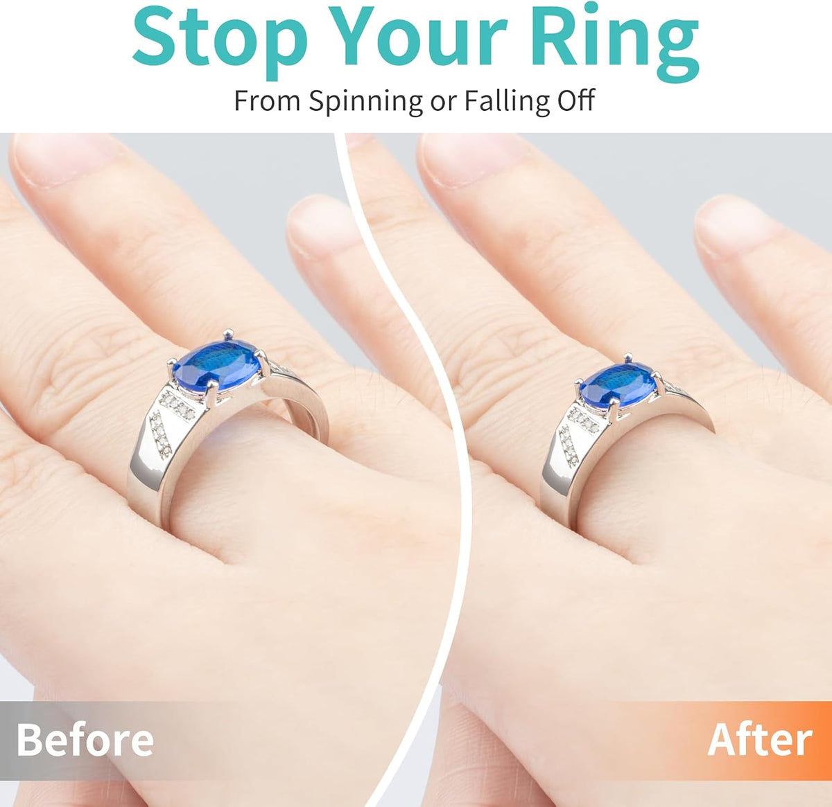 Ottemax Ring Sizers for Loose Rings. 8 Pack 8 Sizes. Ring Size Adjuster. Invisible Ring Guards for Women and Men. Resizer with Polishing Cloth .Fits Bands Width to 1-8mm
