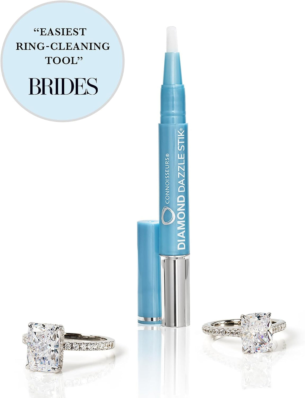 CONNOISSEURS - Diamond Dazzle Stik | For Rings. Earrings. and Bracelets - Portable Jewelry Cleaner Solution Pen - Reduces Scratches and Removes Dirt