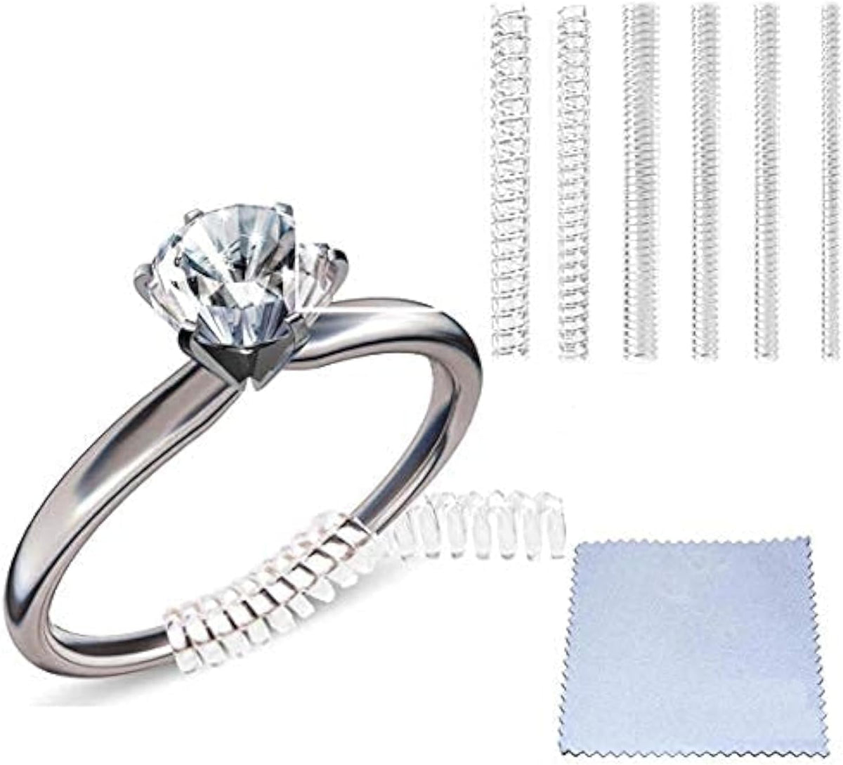Eiito Ring Sizers for Loose Rings. 6 Sizes Fitter. Reduces Size by 0.5-1.5 | Invisible Ring Size Adjuster Spacers or Tightener. Ring Guards. Resizer Fit Almost Any Rings