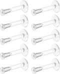 WildVibe 16g Clear Earrings for Sports. Work. Surgery - Bioflex Plastic Earrings Tragus Piercing Jewelry Clear Labret Retainer Piercings 10pc Set - Plastic Stud Earrings for Cartilage Helix Tragus Lip Medusa Monroe - 8mm (5/16)