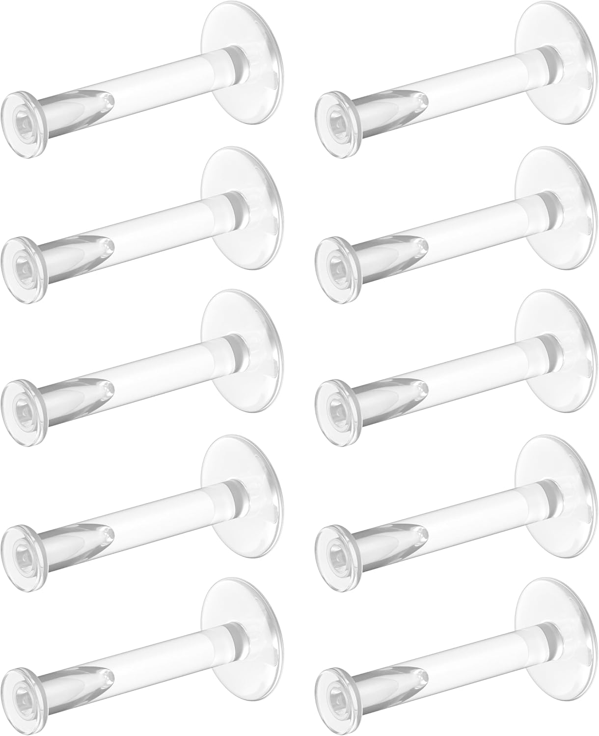 WildVibe 16g Clear Earrings for Sports. Work. Surgery - Bioflex Plastic Earrings Tragus Piercing Jewelry Clear Labret Retainer Piercings 10pc Set - Plastic Stud Earrings for Cartilage Helix Tragus Lip Medusa Monroe - 8mm (5/16)