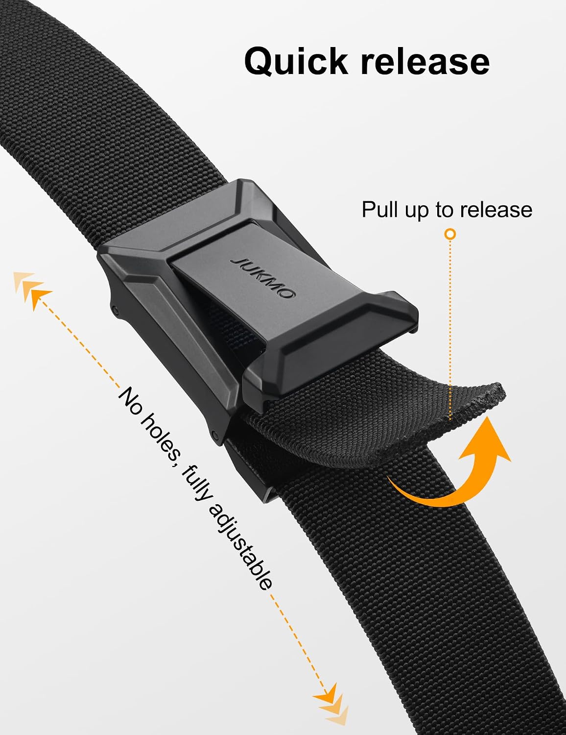 JUKMO Men's Stretch Tactical Belt. 1.5 Elastic Nylon Web with Flip Buckle | Quick Release Belt for Military Work Rigger Hiking at Amazon Men's Clothing store