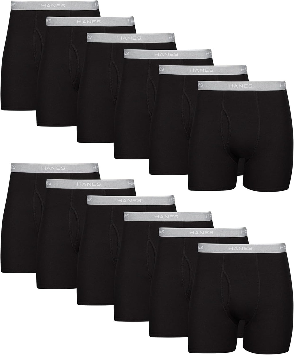 Hanes Men Hanes Boxer Briefs. Cool Dri Moisture-Wicking Underwear. Cotton No-Ride-up for Men. 6 Pack. Black/Grey. Medium at Amazon Men's Clothing store
