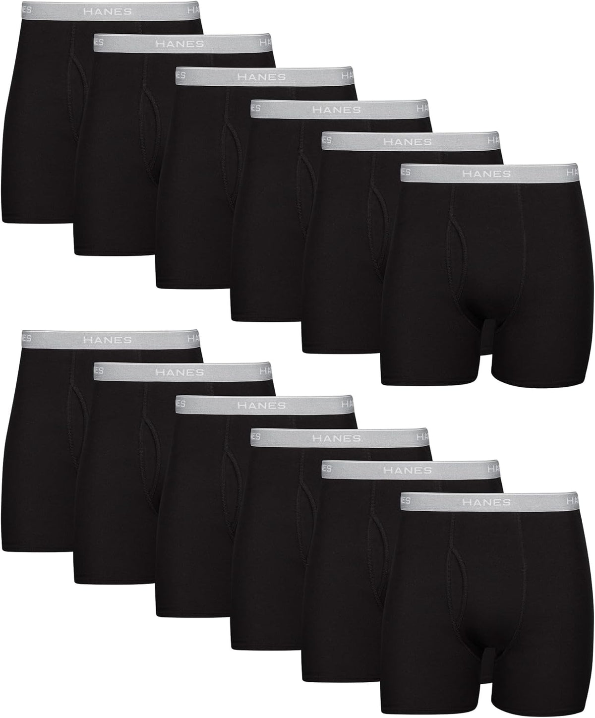 Hanes Men Hanes Boxer Briefs. Cool Dri Moisture-Wicking Underwear. Cotton No-Ride-up for Men. 6 Pack. Black/Grey. Medium at Amazon Men's Clothing store