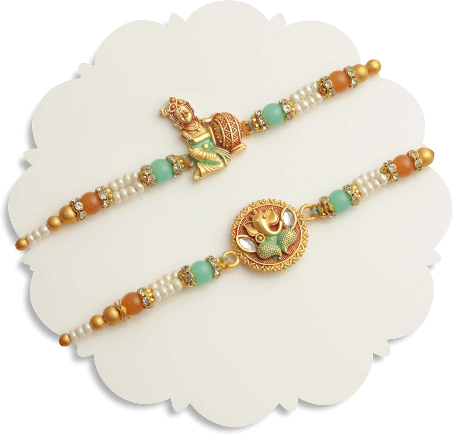 TIED RIBBONS Rakhi for Brother Set of 2 with Gift Set | Set of Rakhi | Roli Tika - Rakshabandhan Bracelet for Brother