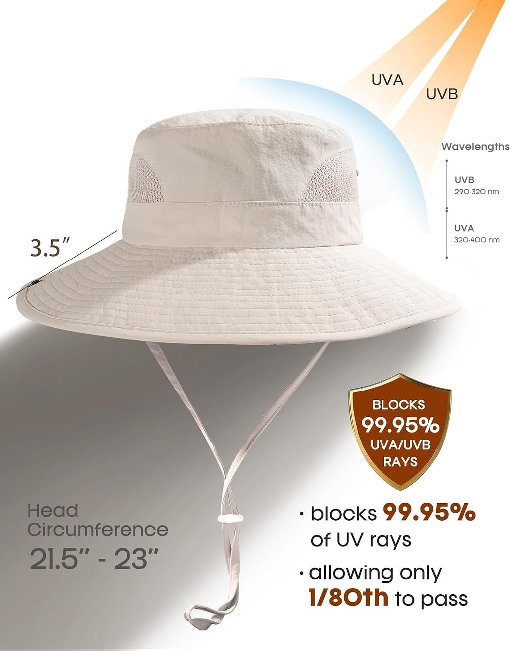 FURTALK Womens Sun Hat with Ponytail Hole Beach Hiking Summer Wide Brim UPF 50+ Outdoor Protection Foldable Bucket Hat Beige. One Size at Amazon Women's Clothing store
