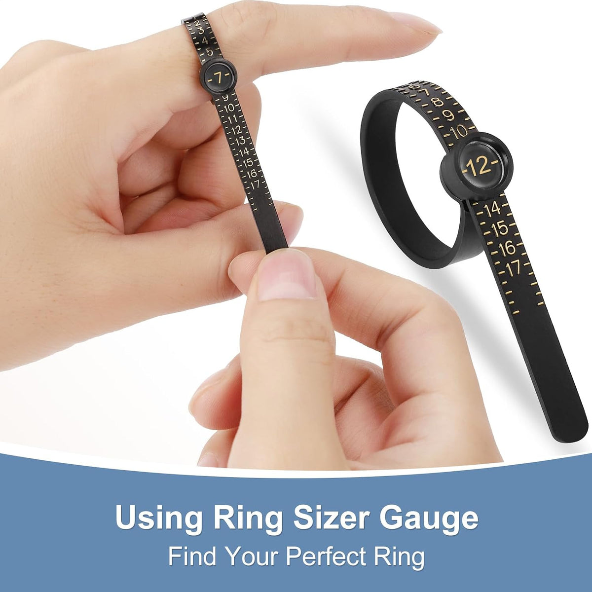 Ring Sizer Measuring Tool Kit Upgraded. 27 PCS Stainless Steel Measuring Ring Tool. US Ring Size 0-13 with Half Size. 2 PCS Reusable Finger Size 1-17 USA Rings Size with Magnified Glass