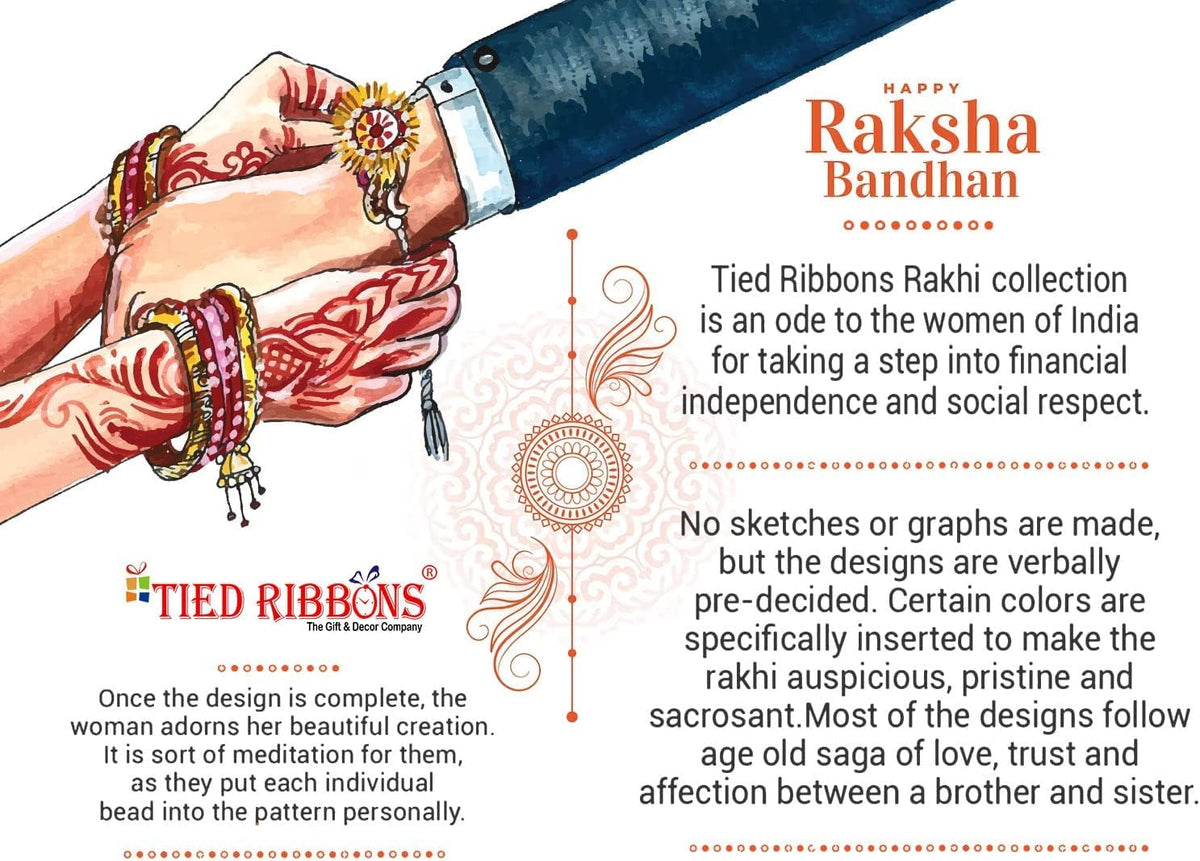 TIED RIBBONS Rakhi for Brother Set of 2 with Gift Set | Set of Rakhi | Roli Tika - Rakshabandhan Bracelet for Brother