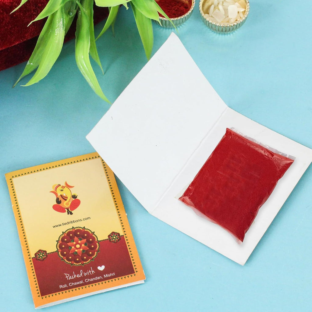 TIED RIBBONS Rakhi for Brother Set of 2 with Gift Set | Set of Rakhi | Roli Tika - Rakshabandhan Bracelet for Brother