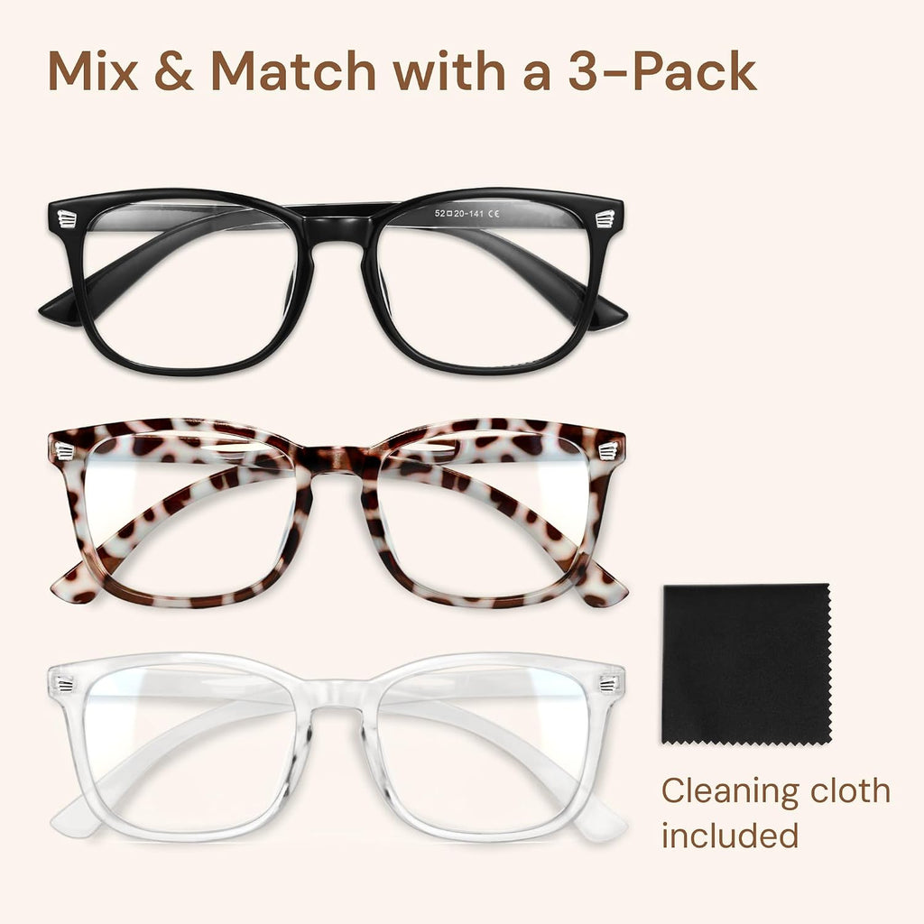 Gaoye Blue Light Glasses for Women - 3 Pack | Computer Glasses. Blue Light Blocking. Stylish Eyewear Frame Accessories