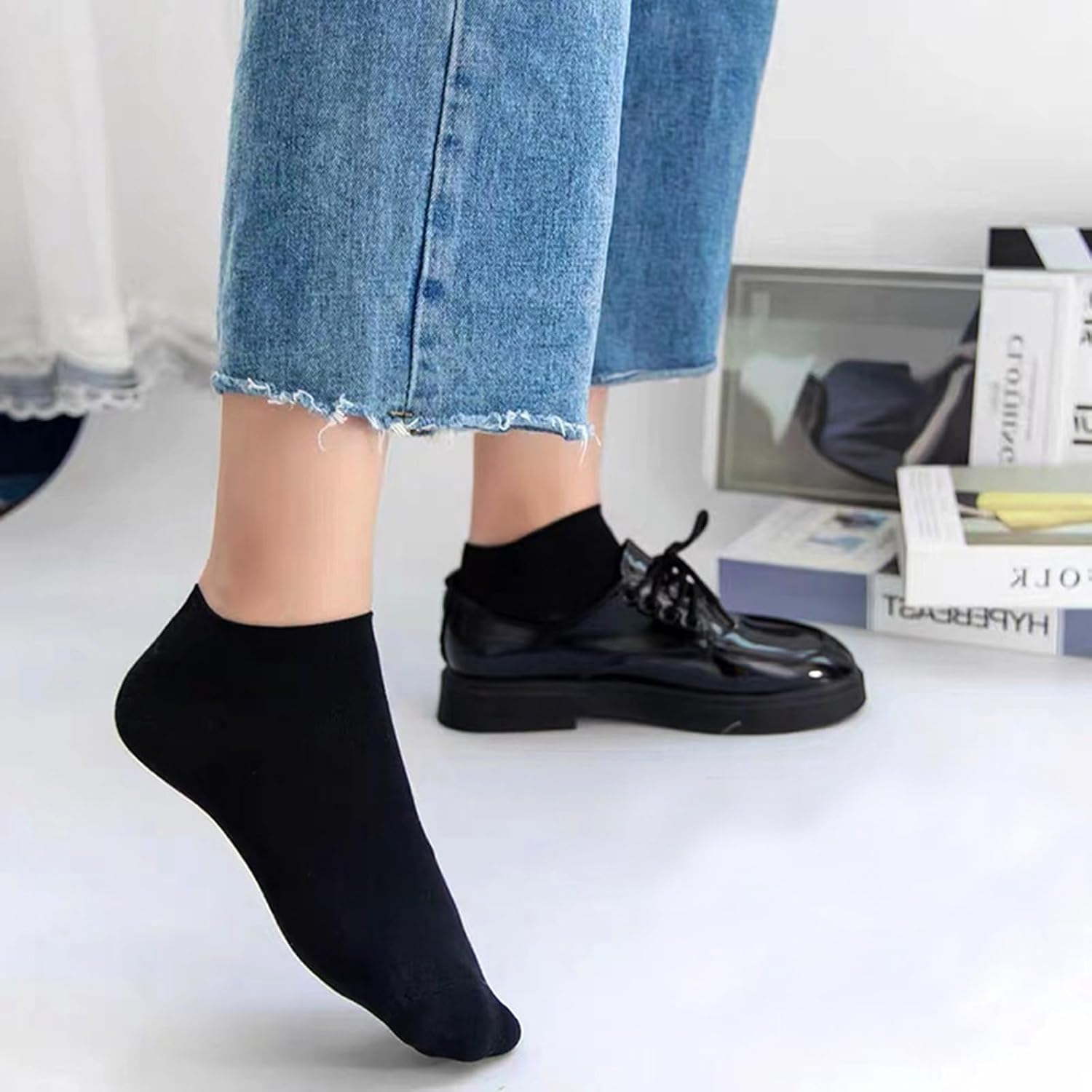 Looknniy 20 Pairs Low Cut Ankle Socks for Women No Show Casual Socks Breathable Athletic Socks Bulk for Sport