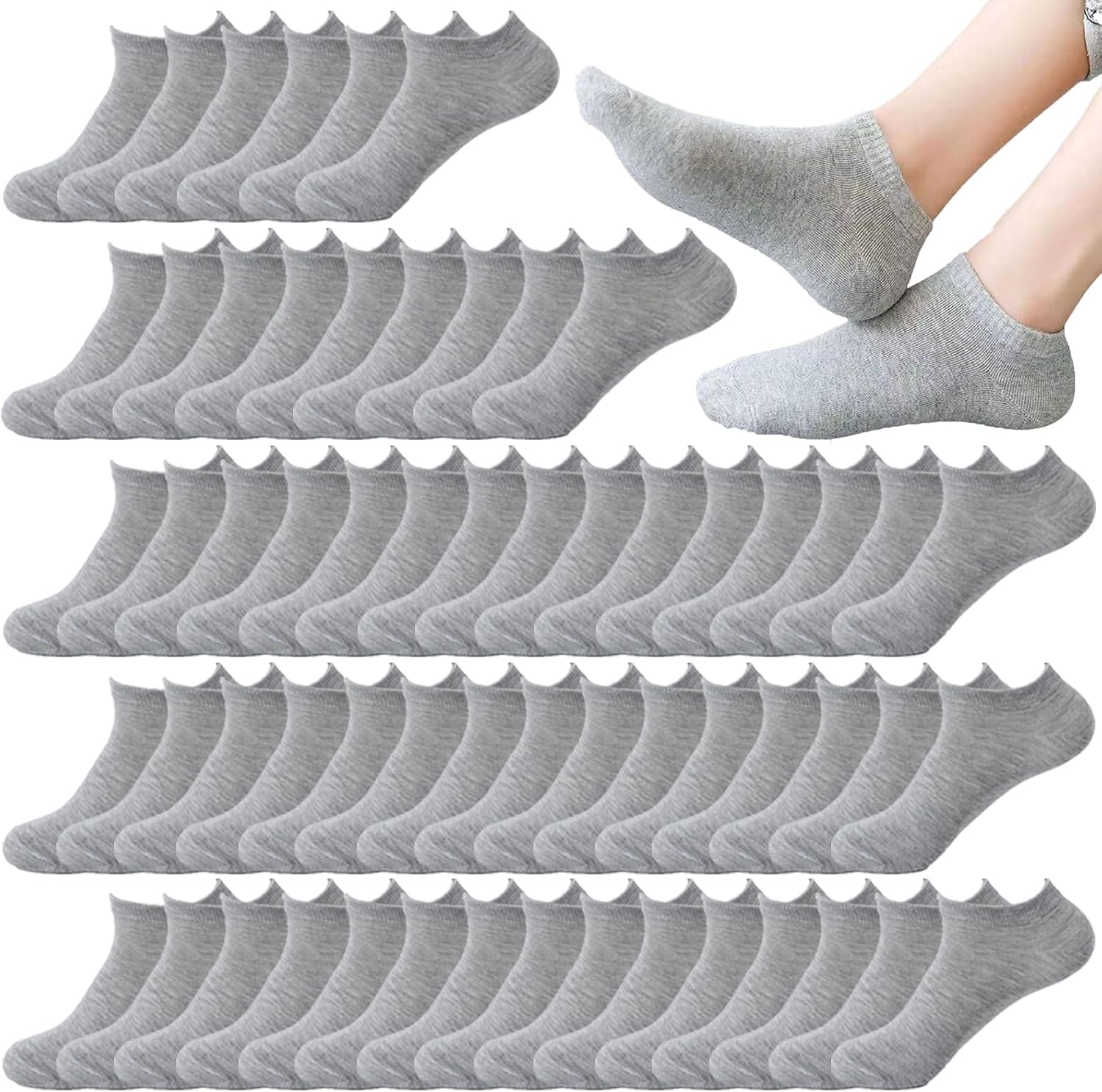 Looknniy 20 Pairs Low Cut Ankle Socks for Women No Show Casual Socks Breathable Athletic Socks Bulk for Sport