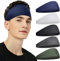 Pilamor Sports Headbands for Men 5 Pack.Sweatbands for Men Workout.Running | Moisture Wicking.Absorbing Sweat Headbands Stay in Place .Hairbands for Women and Men Gym.Cycling.Football.Yoga