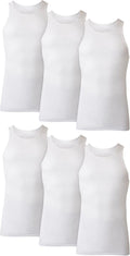 Hanes Men Tank Top Undershirt Pack. Cool & Breathable Cotton. Moisture-Wicking Ribbed Tanks for Men. White - L