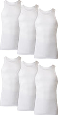 Hanes Men's Cotton Tank Undershirts Pack. Moisture-Wicking Ribbed Tanks. lightweight. White 6-pack. Medium