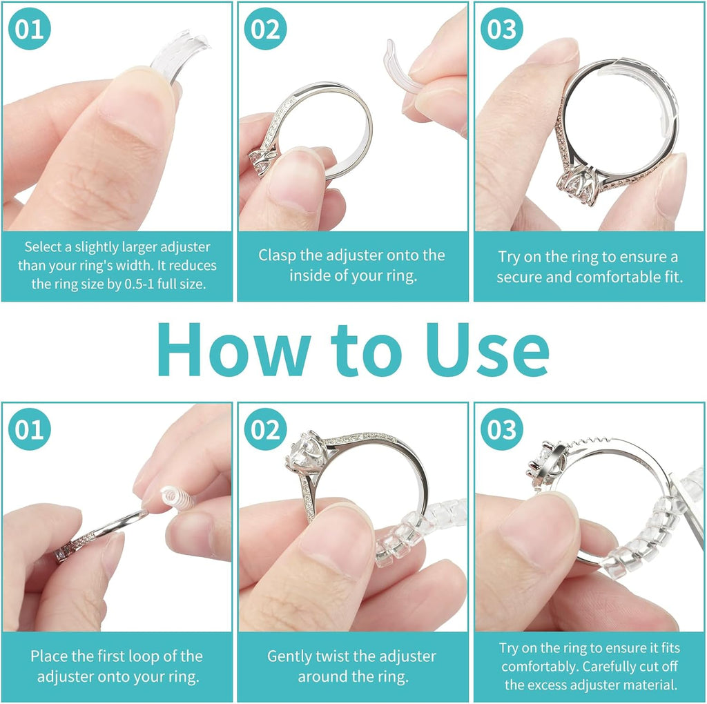 Ottemax Ring Sizers for Loose Rings - 12Pack. 12 Sizes. Ring Guards for Women& Men Loose Rings. Invisible Resizer Design for Spacers & Tighteners. Fits Bands Width to 1mm-8mm