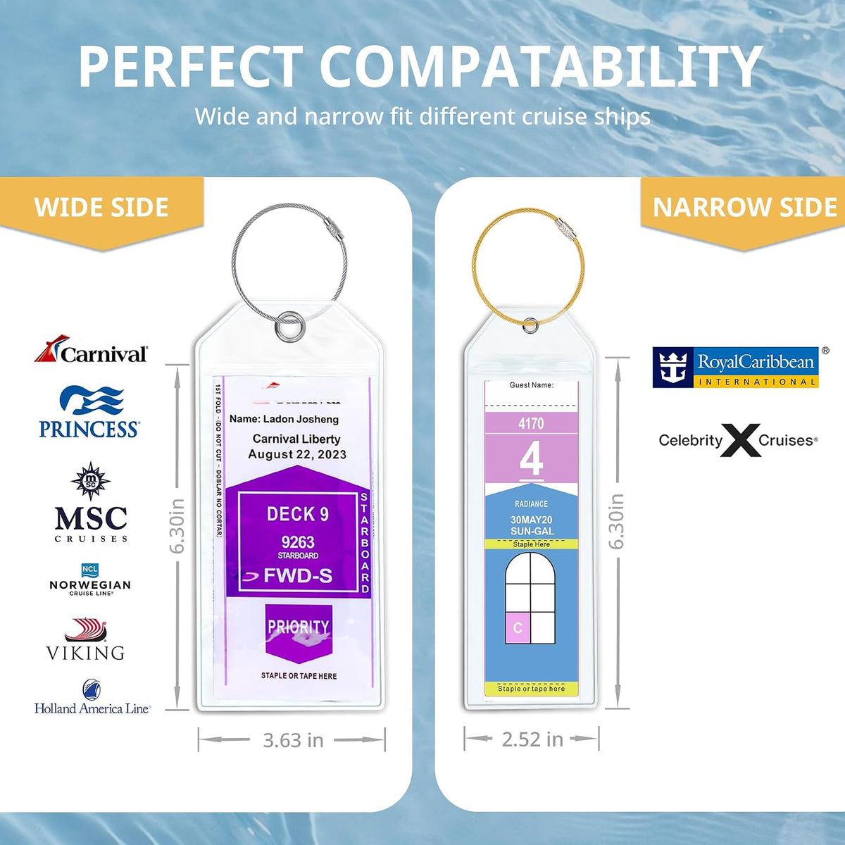 Amazon.com | Cruise Ship Essentials for Carnival. Princess. NCL. MSC by JOLLYANTS. Cruise Luggage Tag Holders. Cruise Must Haves Waterproof & Reusable | Luggage Tags
