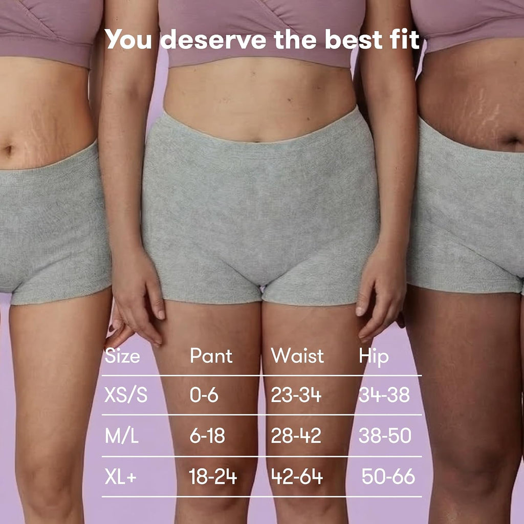 Frida Mom 8pc Postpartum Underwear. Disposable Boyshort Panties. Size M/L | Seamless with Stretch Support. New Mom Essentials. Hospital Bag Must Have. Size M/L (28-42in)