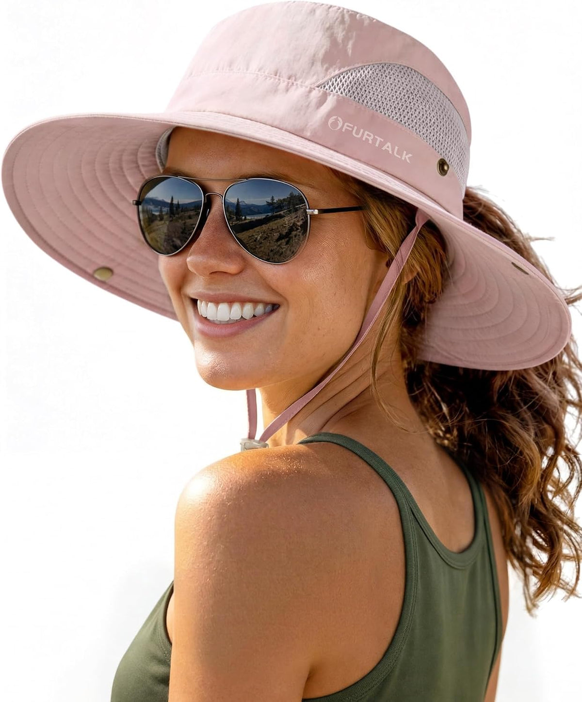 FURTALK Womens Sun Hat with Ponytail Hole Beach Hiking Summer Wide Brim UPF 50+ Outdoor Protection Foldable Bucket Hat Beige. One Size at Amazon Women's Clothing store
