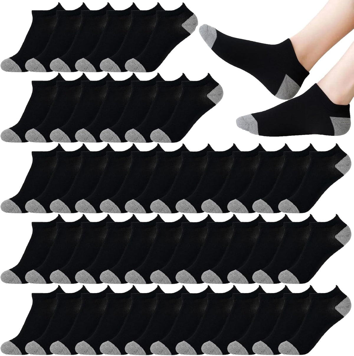 Looknniy 20 Pairs Low Cut Ankle Socks for Women No Show Casual Socks Breathable Athletic Socks Bulk for Sport