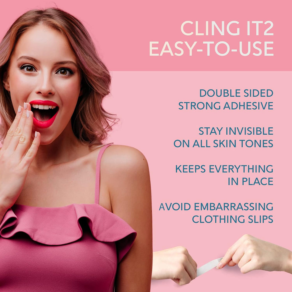 Fashion Clothing Tape Double Sided for Clothes. Fabric. Body. Dress | Clear Perforated Roll Cut to Any Length for Hem. Bra Strap. Neckline. Strong All Day Hold. No Residue. Waterproof for Women