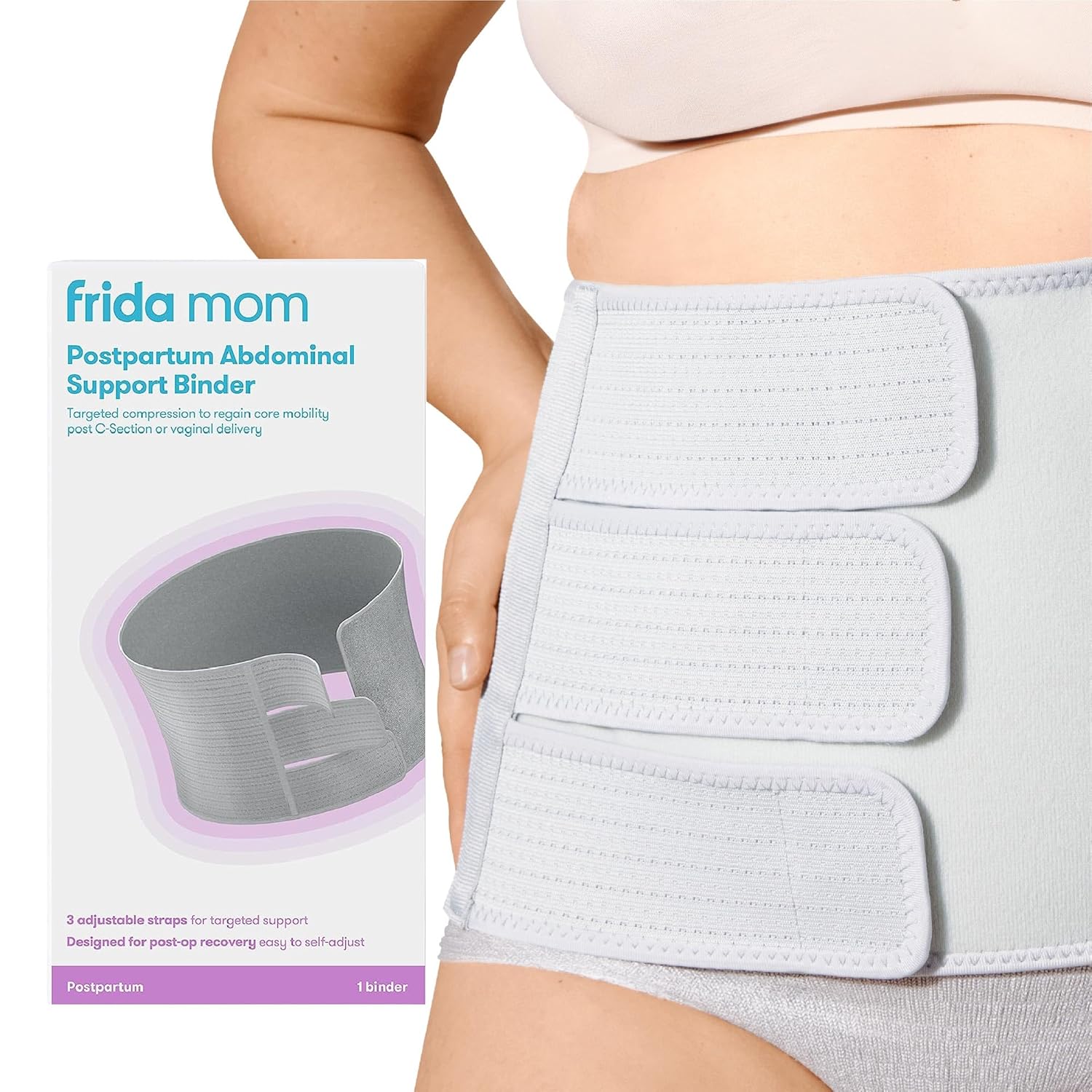 Frida Mom Belly Binder. Postpartum Essentials for Natural and C-Section Recovery. Adjustable Compression Wrap. After Birth Brace. Abdominal Band. 9 High