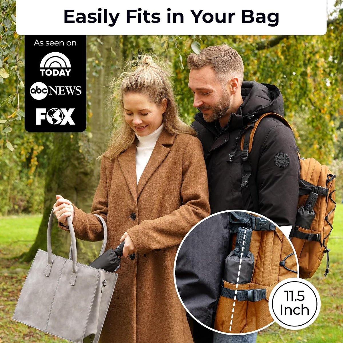 TUMELLA Strongest Windproof Travel Umbrella (Compact. 100MPH Wind-Tested) | Light. Portable. One-Handed Use. Automatic Folding Rain Umbrella. Durable. Premium Grip. Fits Car & Backpack