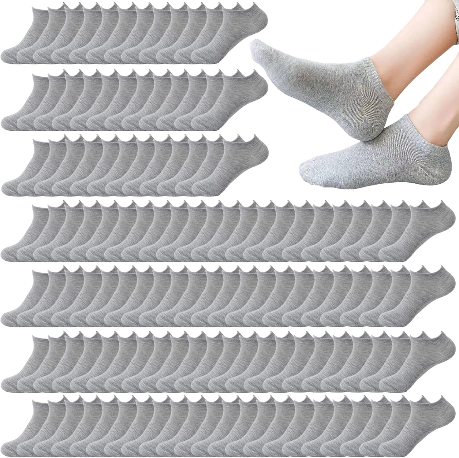 Looknniy 20 Pairs Low Cut Ankle Socks for Women No Show Casual Socks Breathable Athletic Socks Bulk for Sport
