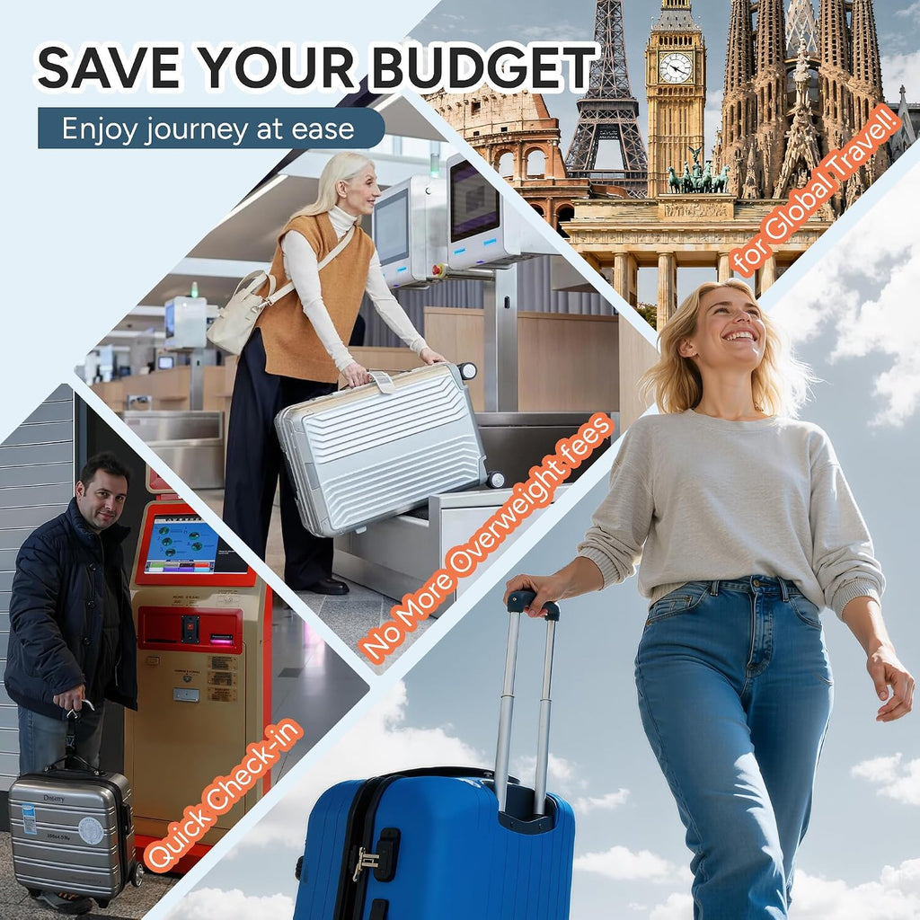 Amazon.com | travel inspira Luggage Scale Digital Suitcase Weight Scale for Travel | Blue Backlight. Rubber Paint Handle. Tare & Data Lock. Auto-Off. Battery Included. 110 Pounds. Travel Essentials | Luggage Scales