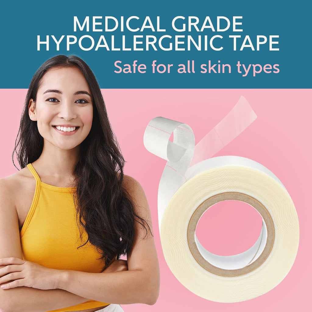 Fashion Clothing Tape Double Sided for Clothes. Fabric. Body. Dress | Clear Perforated Roll Cut to Any Length for Hem. Bra Strap. Neckline. Strong All Day Hold. No Residue. Waterproof for Women