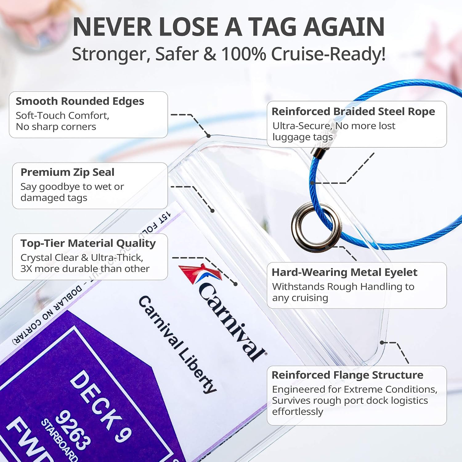 Amazon.com | Cruise Ship Essentials for Carnival. Princess. NCL. MSC by JOLLYANTS. Cruise Luggage Tag Holders. Cruise Must Haves Waterproof & Reusable | Luggage Tags