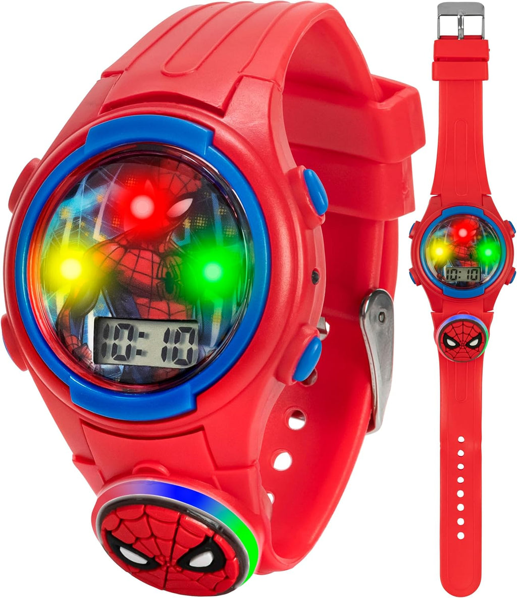 Accutime Marvel Spider-Man Digital Watch for Kids – Durable Plastic Timepiece. LCD Display. Quartz Accuracy. Iconic Spiderman Imagery