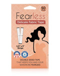 Fearless Tape Double Sided Clothing & Body Tape. 50 Strips | 50 Clear Strips - Ready for Weddings. Proms. and Everyday Outfit Fixes